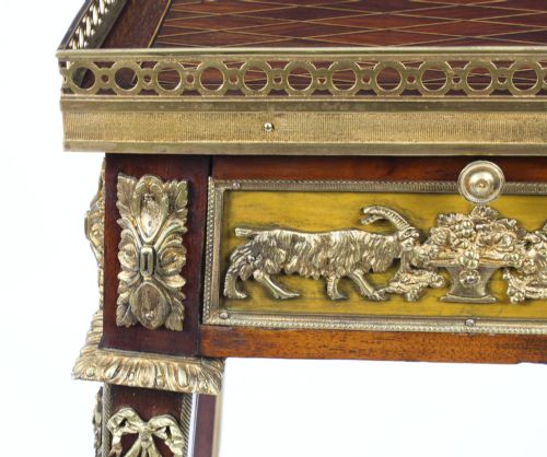ANTIQUE FRENCH PARQUETRY ORMOLU MOUNTED STAND ATT FRANOIS LINKE 19TH CENTURY - ADDITIONAL PHOTO 11