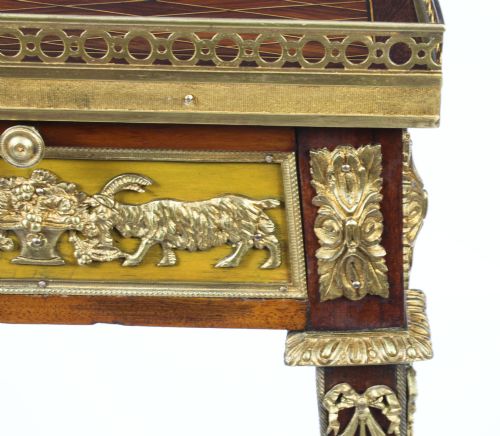 ANTIQUE FRENCH PARQUETRY ORMOLU MOUNTED STAND ATT FRANOIS LINKE 19TH CENTURY - ADDITIONAL PHOTO 12