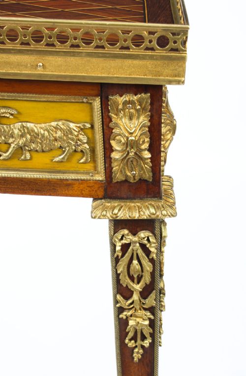 ANTIQUE FRENCH PARQUETRY ORMOLU MOUNTED STAND ATT FRANOIS LINKE 19TH CENTURY - ADDITIONAL PHOTO 13