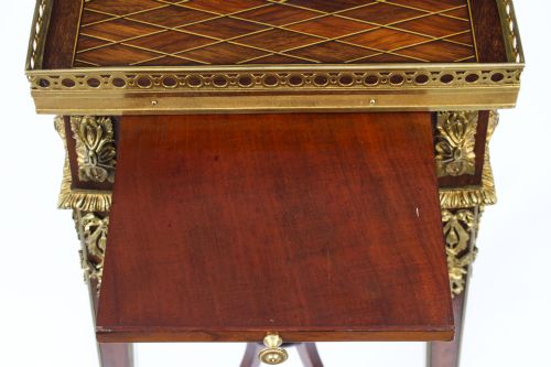 ANTIQUE FRENCH PARQUETRY ORMOLU MOUNTED STAND ATT FRANOIS LINKE 19TH CENTURY - ADDITIONAL PHOTO 15