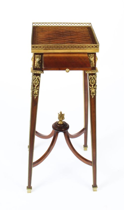 ANTIQUE FRENCH PARQUETRY ORMOLU MOUNTED STAND ATT FRANOIS LINKE 19TH CENTURY - ADDITIONAL PHOTO 16