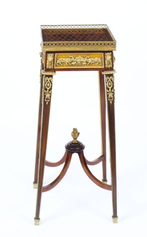 ANTIQUE FRENCH PARQUETRY ORMOLU MOUNTED STAND ATT FRANOIS LINKE 19TH CENTURY - ADDITIONAL PHOTO 20
