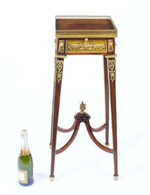 ANTIQUE FRENCH PARQUETRY ORMOLU MOUNTED STAND ATT FRANOIS LINKE 19TH CENTURY - ADDITIONAL PHOTO 22