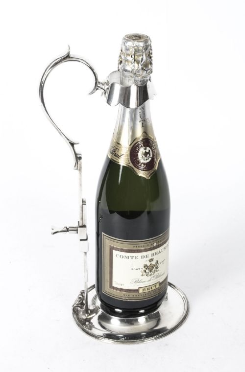 fig 1. Antique Silver Plated Wine Champagne Pourer By Walker & Hall Circa 1880