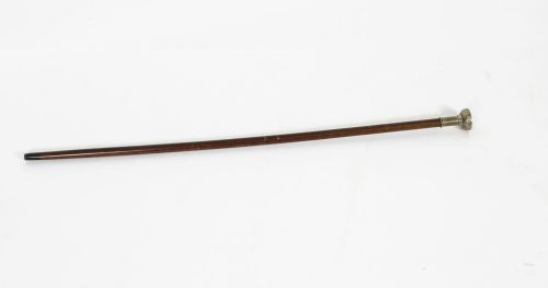 Antique Edwardian Walking Stick Cane Silvered Pommel Circa 1910
