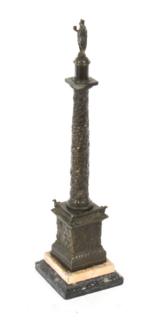 fig 1. Antique Grand Tour Patinated Bronze Model of Trajan's Column early 19thC