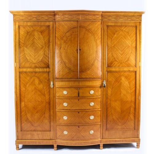 fig 1. Antique Seven Piece Satinwood Bedroom Suite 19th Century