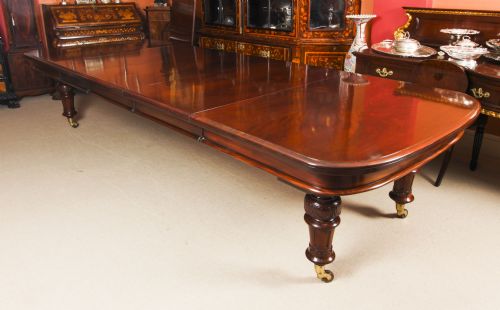 Antique William IV 14ft Flame Mahogany Extending Dining Table 19th C
