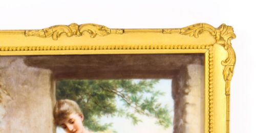 fig 7. Antique Berlin KPM Plaque 'KUNST BRINGT GUNST signed Knouller Ca 1880