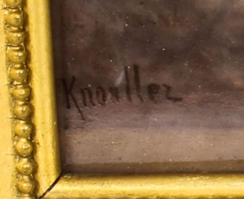 fig 8. Antique Berlin KPM Plaque 'KUNST BRINGT GUNST signed Knouller Ca 1880
