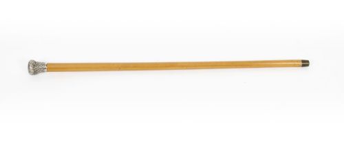 Antique Burmese Silver & Malacca Walking Stick Cane C1880 19th Century
