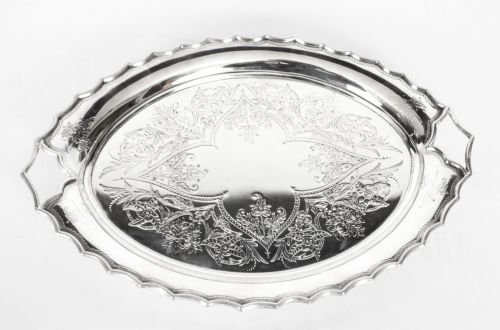 Antique Silver Plated Salver by William Mammatt & Son 19th C
