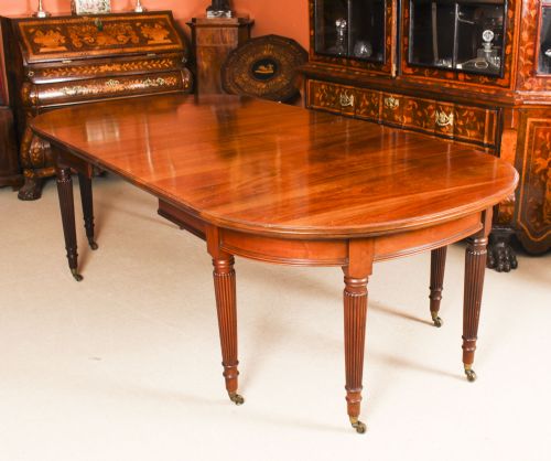 Antique 8ft Victorian Flame Mahogany Oval Extending Dining Table 19th Century
