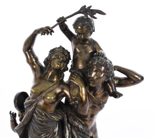 fig 1. Antique Patinated Bronze Group Sculpture of