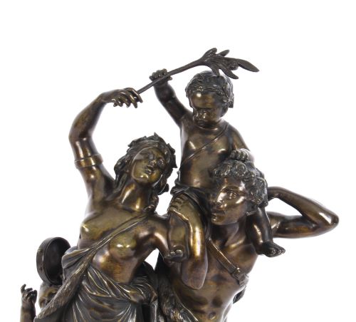 fig 2. Antique Patinated Bronze Group Sculpture of