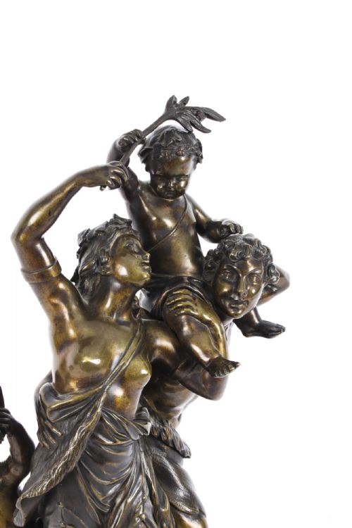 fig 3. Antique Patinated Bronze Group Sculpture of