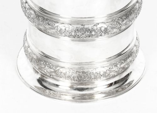ANTIQUE SILVER PLATE DRUM BISCUIT BOX ELKINGTON CO 19TH CENTURY - ADDITIONAL PHOTO 10