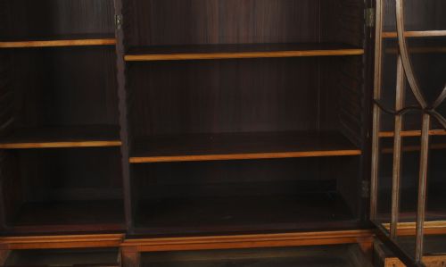ANTIQUE SATINWOOD BREAKFRONT BOOKCASE DISPLAY CABINET EDWARDS ROBERTS 19TH C - ADDITIONAL PHOTO 22