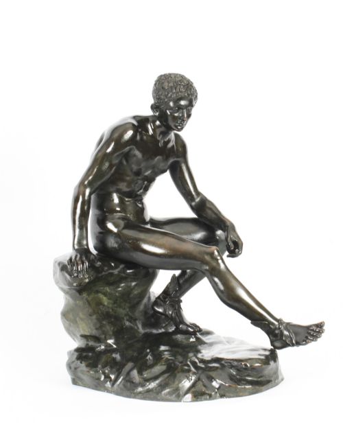 Antique Massive Italian Bronze Sculpture Mercury Hermes Chiurazzi & Fils 19thc
