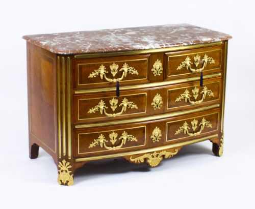 Antique French Louis Xv Revival Marquetry Commode Chest 19th C

