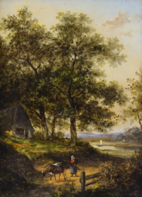 fig 2. Antique Pair Oil on Board Paintings by Jan Evert Morel 18th C
