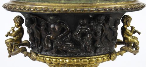 fig 6. Antique French Grand Tour Bronze & Ormolu Jardiniere 19th C
