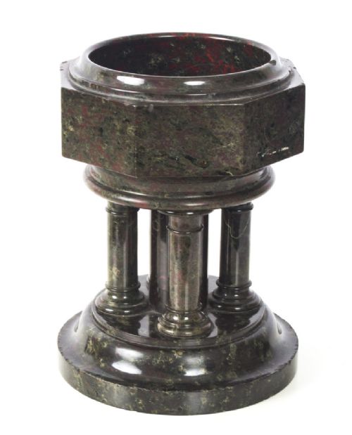 Antique Cornish Marble Serpentine Model Font 19th C
