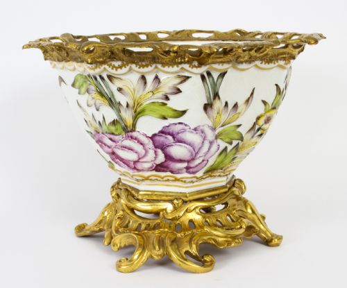 ANTIQUE GILT BRONZE SAMSON PORCELAIN CENTREPIECE 19TH CENTURY - ADDITIONAL PHOTO 2