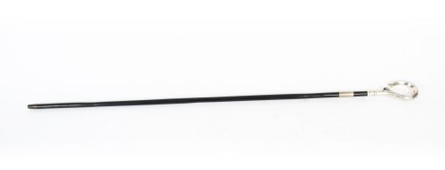 Antique English Silver & Ebonised Sword / Walking Stick Cane 19th Century
