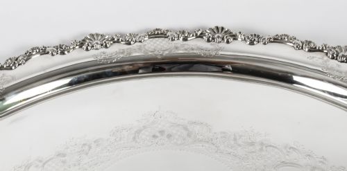 fig 4. Antique Irish Silver Plated Oval Twin Handled Tray W. Gibson 1870
