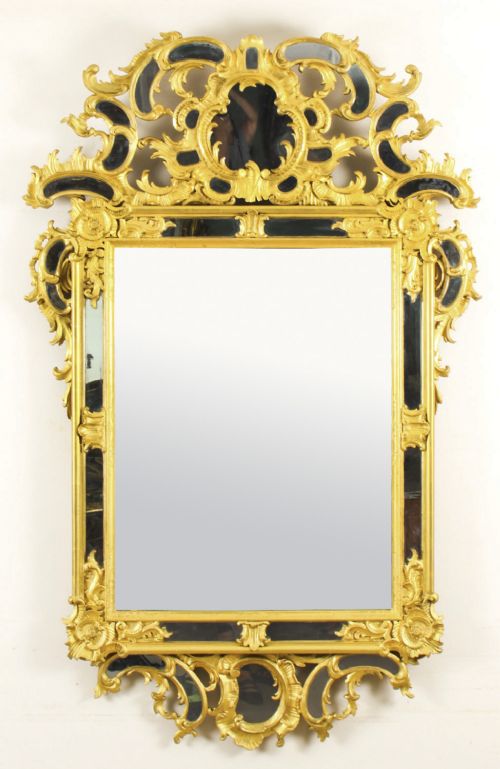Antique French Giltwood Overmantel Rococo Mirror C1780 18th Century

