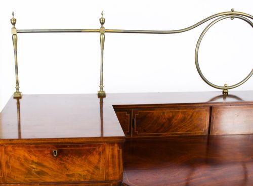 fig 1. Antique Flame Mahogany and Satinwood Inlaid Sideboard Ca 1820 19th C