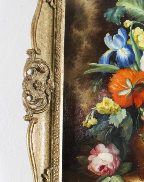 fig 4. Antique Pair Still Life Oil Paintings European School 19th Century