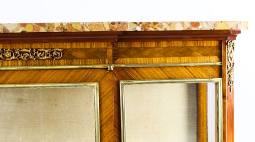 ANTIQUE FRENCH KINGWOOD PARQUETRY ORMOLU MOUNTED VITRINE CABINET 19TH C - ADDITIONAL PHOTO 2