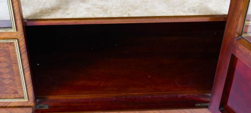 ANTIQUE FRENCH KINGWOOD PARQUETRY ORMOLU MOUNTED VITRINE CABINET 19TH C - ADDITIONAL PHOTO 14