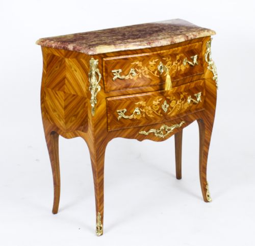 Antique French Louis Revival Kingwood Marquetry Commode Chest 19th Century

