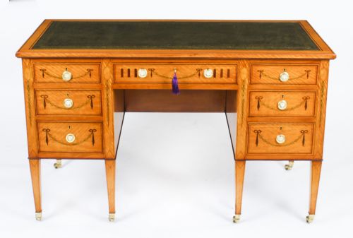 fig 1. Antique Inlaid Satinwood Writing Desk by Edwards & Roberts c.1880