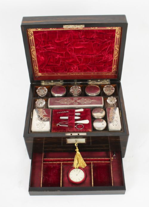 Antique Victorian Coromandel Lady's Vanity Case Circa 1870
