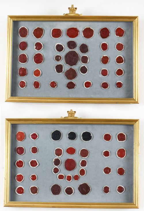Antique Pair of Framed Grand Tour Wax Seals Early 18th Century

