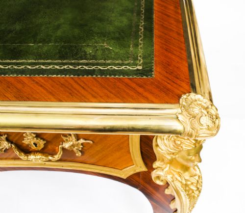 fig 4. Antique French Louis Revival Kingwood & Ormolu Bureau Plat Desk 19th C