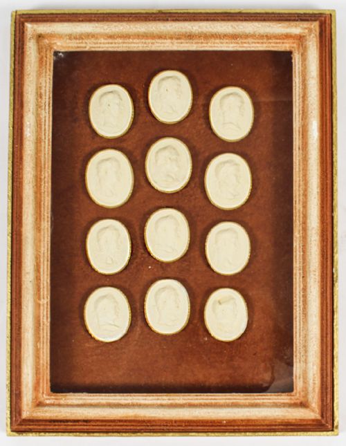 Antique Framed Collection Grand Tour Roman Emperors Intaglios Early19th C
