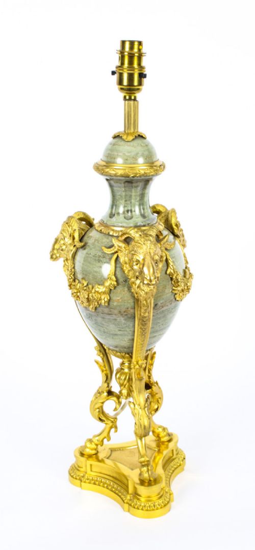 Antique French Ormolu Mounted Marble Urn Table Lamp C1880

