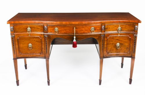 fig 1. Antique George III Flame Mahogany Serpentine Sideboard 19th Century