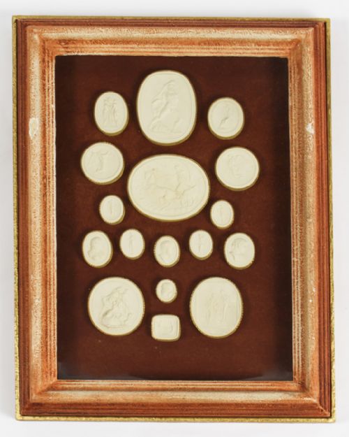 Antique Framed Collection Grand Tour Classical Intaglios Early 19th C
