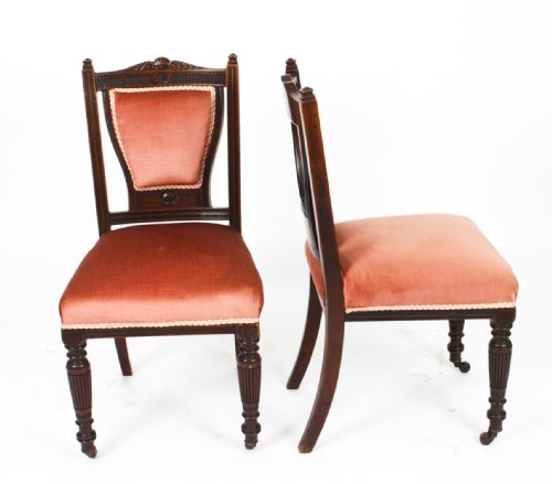 fig 1. Antique Pair Late Victorian Side Chairs 19th Century