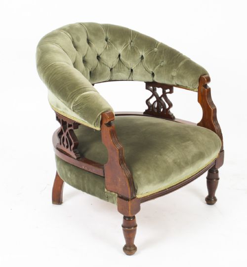 Antique Victorian Tub Chair Late 19th Century
