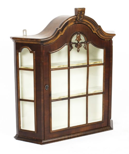 Antique Dutch Walnut Wall Hanging Cabinet 19th Century
