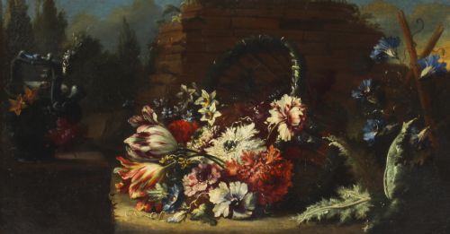 ANTIQUE DUTCH SCHOOL FLORAL STILL LIFE OIL PAINTING FRAMED LATE 18TH C - ADDITIONAL PHOTO 1