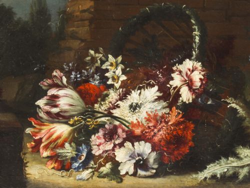 ANTIQUE DUTCH SCHOOL FLORAL STILL LIFE OIL PAINTING FRAMED LATE 18TH C - ADDITIONAL PHOTO 2