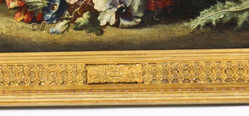 ANTIQUE DUTCH SCHOOL FLORAL STILL LIFE OIL PAINTING FRAMED LATE 18TH C - ADDITIONAL PHOTO 5